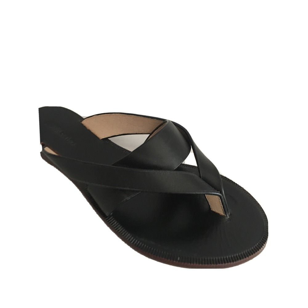 New  Anthropologie $138 Matiko black Leather Sandals  Size 6